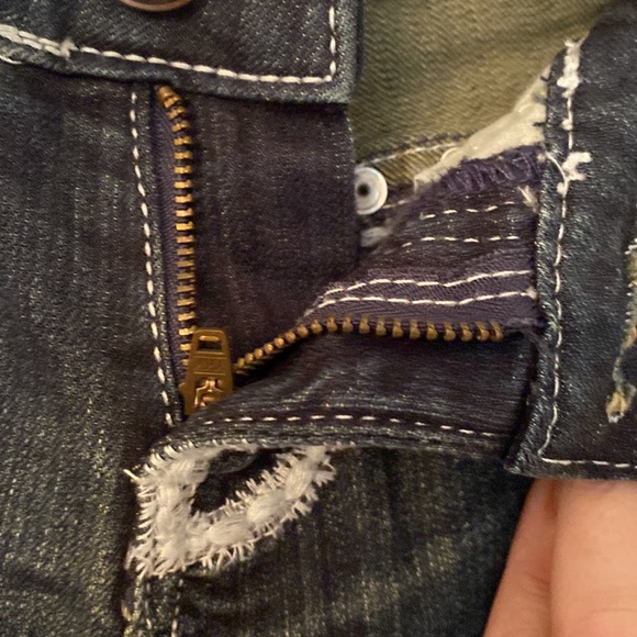 Jean Capri Fille LA IDOL USA - Taille 14 - Bleu Denim - Broderies Et Embellissements - Neuf